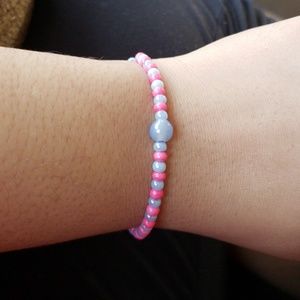 Pink and blue bracelet (handmade by me)